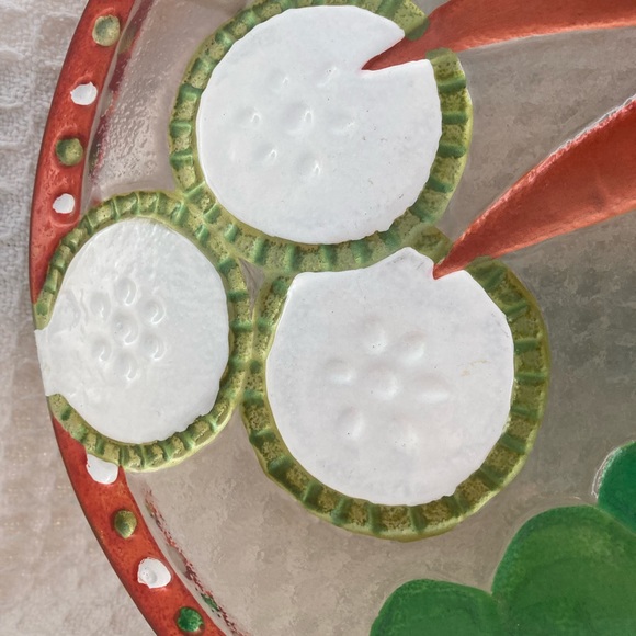 Lori Siebert For Silverstein Glass Fusion Vegetable Pattern Serving Dish - Picture 7 of 7